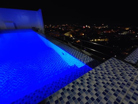 Night, Pool view, Swimming pool