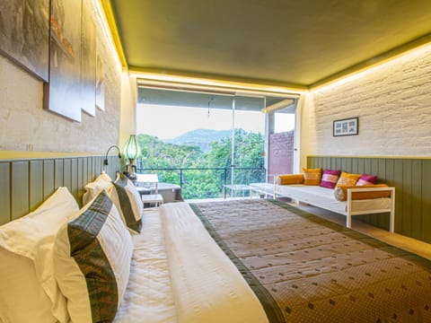 Bed, Natural landscape, View (from property/room), Bedroom