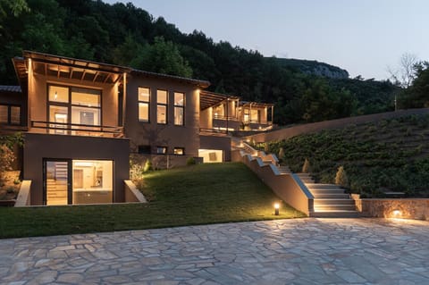 Property building, Night, Natural landscape, Garden, Garden view, Mountain view