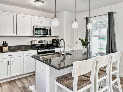 Dining area, oven, stove, toaster, kitchen