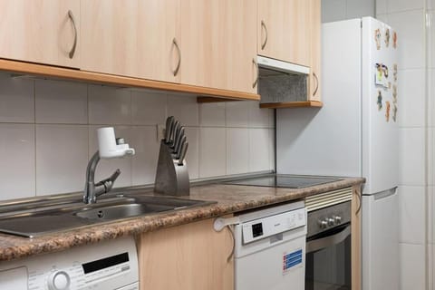 Kitchen or kitchenette, dishwasher, stove