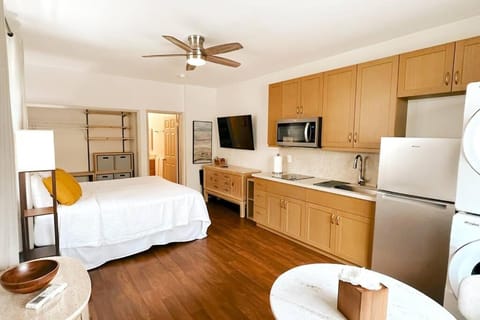 Bed, TV and multimedia, Kitchen or kitchenette, Photo of the whole room, Bedroom