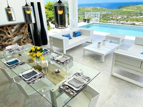 Patio, Dining area, Pool view, Sea view, Swimming pool