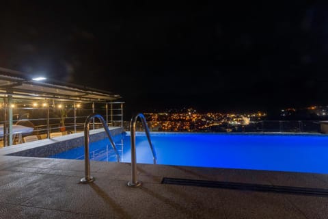 Night, Pool view, Swimming pool