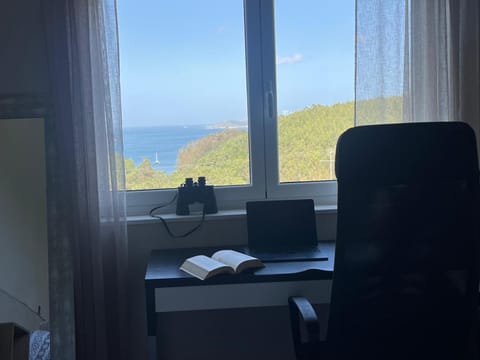 Seating area, Bedroom, Sea view