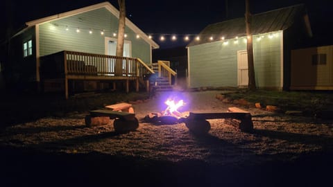 Property building, Night, fireplace