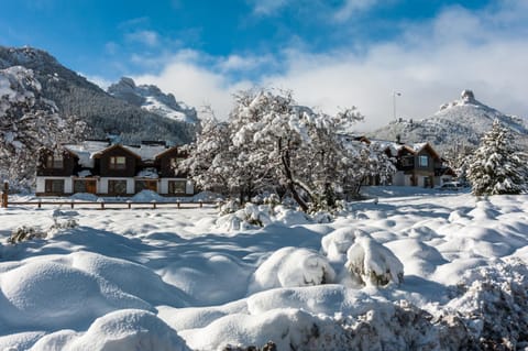 Property building, Facade/entrance, Natural landscape, Winter, Garden view, Mountain view