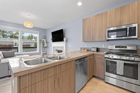 Kitchen or kitchenette, dishwasher, oven, stove, toaster