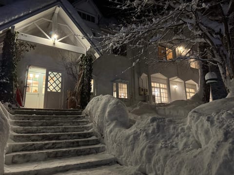 Property building, Night, Winter