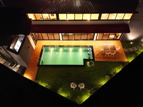 Night, Pool view, Swimming pool