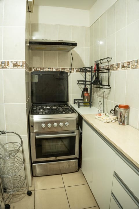 Kitchen or kitchenette, oven