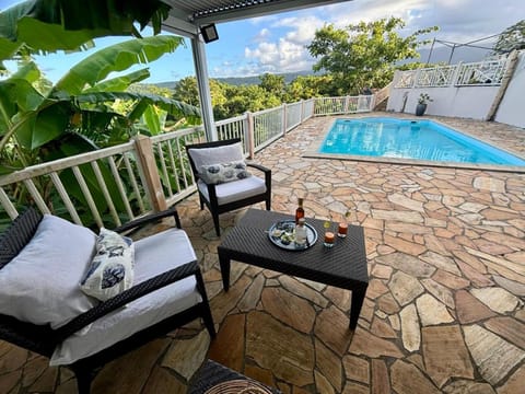 Patio, Balcony/Terrace, Living room, Pool view, Swimming pool