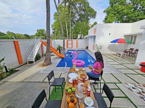 Balcony/Terrace, Seating area, Pool view, Swimming pool