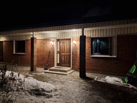 Property building, Night, Winter