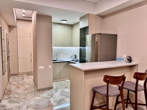 Kitchen or kitchenette, Dining area, stove