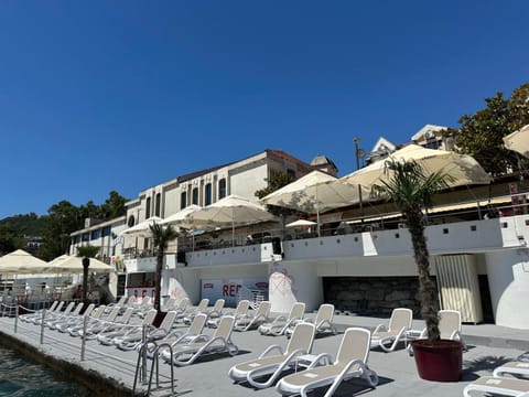 Beach, Sea view, sunbed