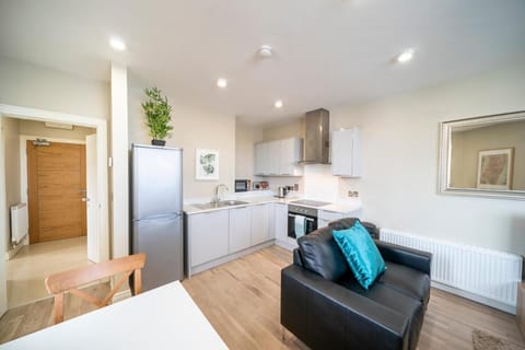 Kitchen or kitchenette, Living room, Seating area, oven