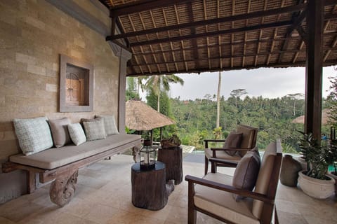 Living room, Seating area, Garden view