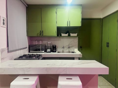 Kitchen or kitchenette, microwave, oven, kitchen