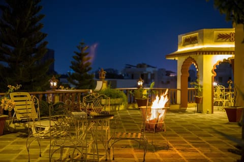 Patio, Night, Garden, Garden view