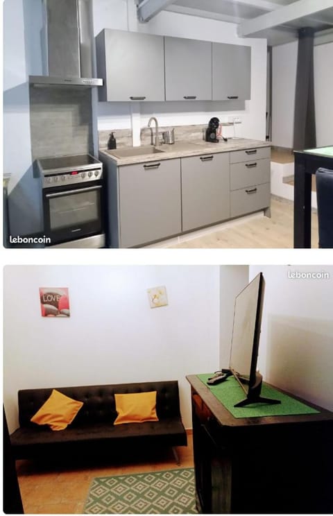 Kitchen or kitchenette, oven, stove