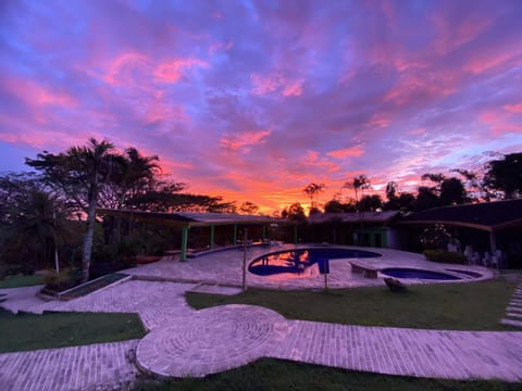 View (from property/room), Pool view, Sunset