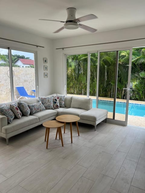 Living room, Pool view, Swimming pool