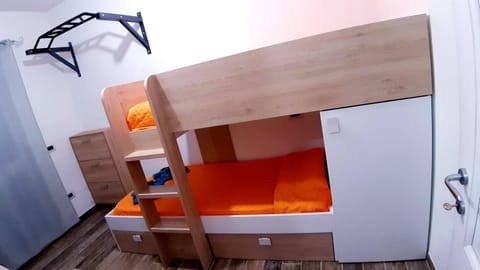 bunk bed, wardrobe