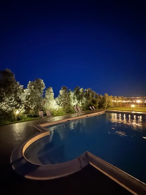 Night, Natural landscape, Pool view, Swimming pool