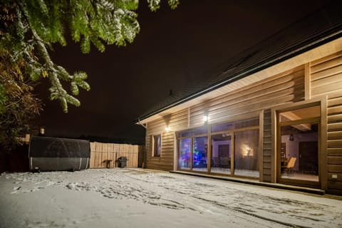 Property building, Night, Winter