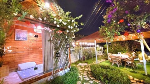 Patio, Night, Garden view