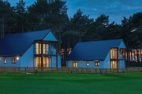 Property building, Night, Garden, Garden view