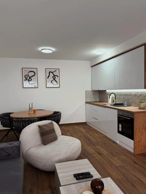 Kitchen or kitchenette, Living room, Dining area, stove