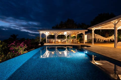 Night, Pool view, Swimming pool