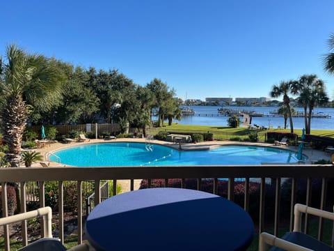 View (from property/room), Balcony/Terrace, Pool view