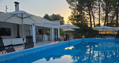 Patio, Pool view, sunbed