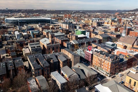 Property building, Neighbourhood, Bird's eye view, Location