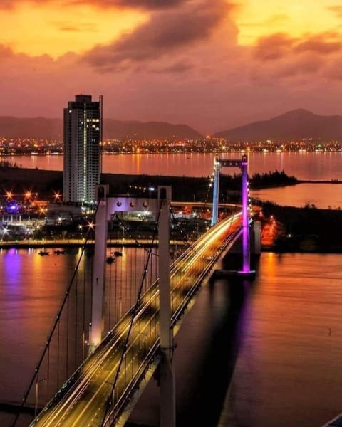 Nearby landmark, Night, City view, Sea view