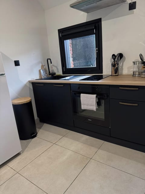 Kitchen or kitchenette, oven, stove