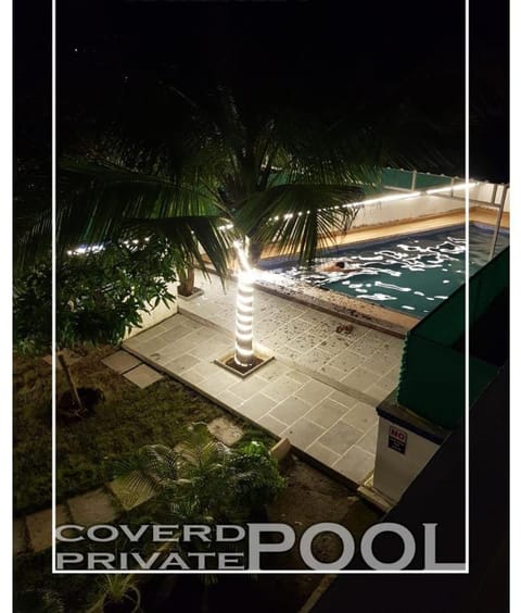 Night, Pool view, Swimming pool