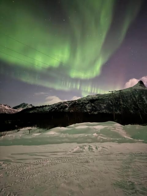 Night, Natural landscape, Winter, Mountain view