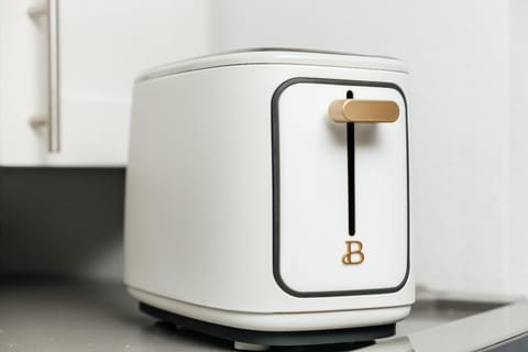 Kitchen or kitchenette, toaster