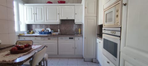 Kitchen or kitchenette, dishwasher, oven, stove