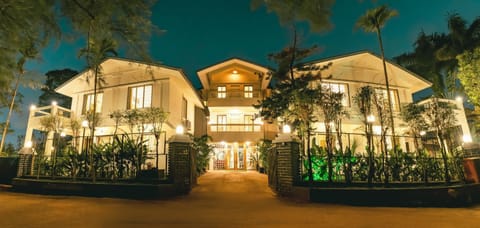 Property building, Night, Garden