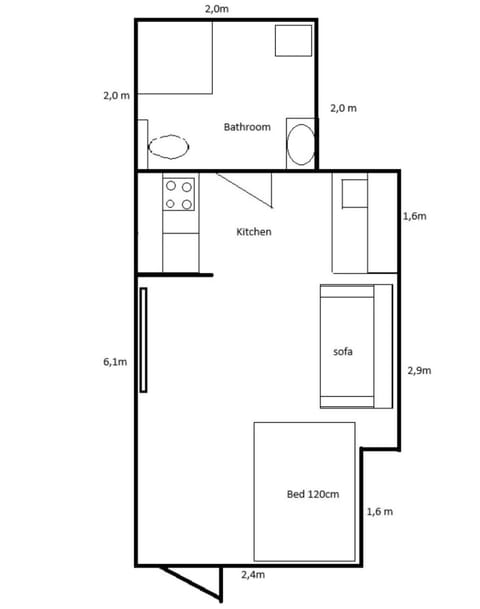 1-room apartment of 20kvm for 1-2 people Apartment in Tromso