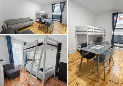 Bed, Living room, Seating area, Dining area, bunk bed