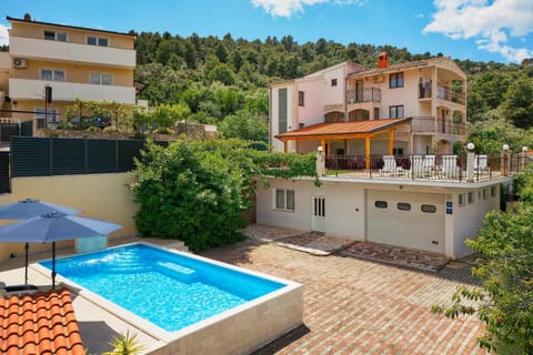 Property building, Patio, Day, Natural landscape, View (from property/room), Balcony/Terrace, Pool view, Swimming pool