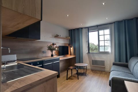 Kitchen or kitchenette, Seating area, stove