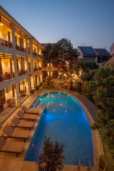 Property building, Pool view, Swimming pool, Sunset