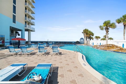 Patio, Natural landscape, Pool view, Sea view, Swimming pool, sunbed